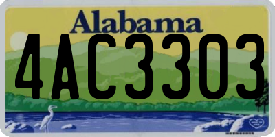 AL license plate 4AC3303