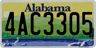 AL license plate 4AC3305