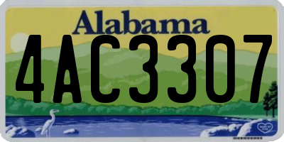 AL license plate 4AC3307