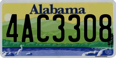 AL license plate 4AC3308