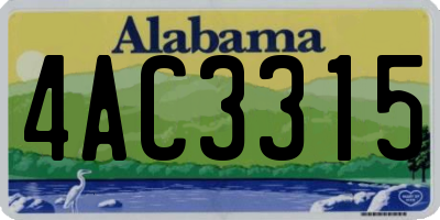AL license plate 4AC3315