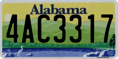 AL license plate 4AC3317