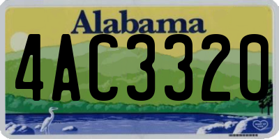 AL license plate 4AC3320