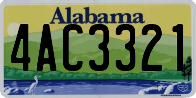 AL license plate 4AC3321