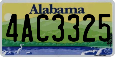 AL license plate 4AC3325