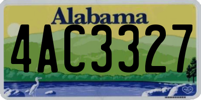 AL license plate 4AC3327