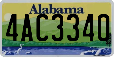 AL license plate 4AC3340