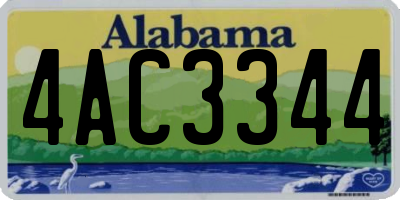 AL license plate 4AC3344