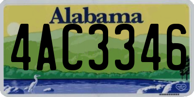 AL license plate 4AC3346