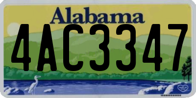 AL license plate 4AC3347