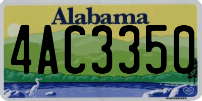 AL license plate 4AC3350