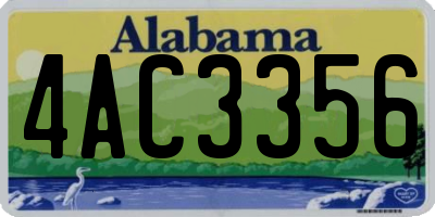 AL license plate 4AC3356