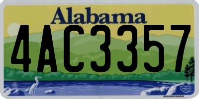 AL license plate 4AC3357