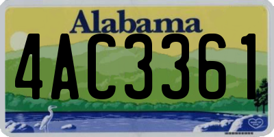 AL license plate 4AC3361
