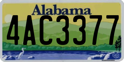 AL license plate 4AC3377