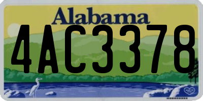 AL license plate 4AC3378