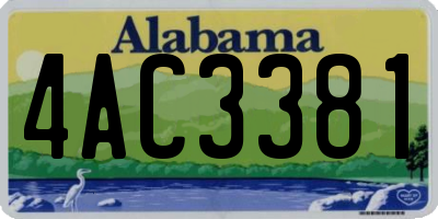 AL license plate 4AC3381