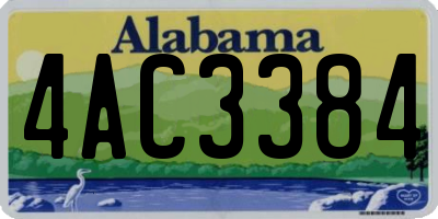 AL license plate 4AC3384