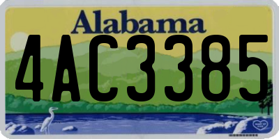 AL license plate 4AC3385