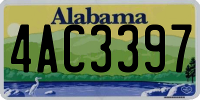 AL license plate 4AC3397