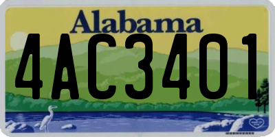 AL license plate 4AC3401