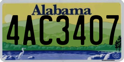 AL license plate 4AC3407