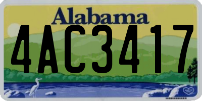 AL license plate 4AC3417