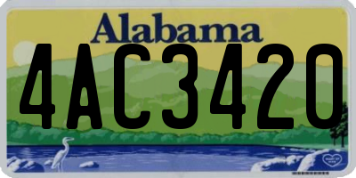 AL license plate 4AC3420
