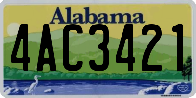 AL license plate 4AC3421