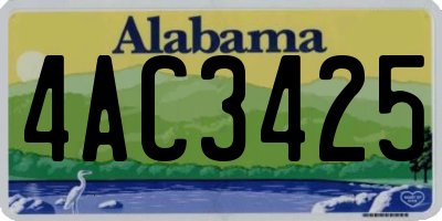AL license plate 4AC3425