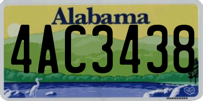 AL license plate 4AC3438