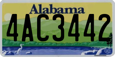 AL license plate 4AC3442
