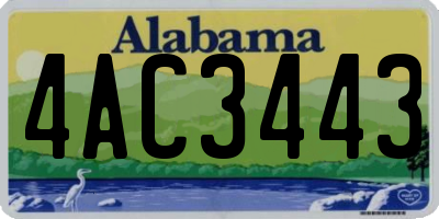 AL license plate 4AC3443