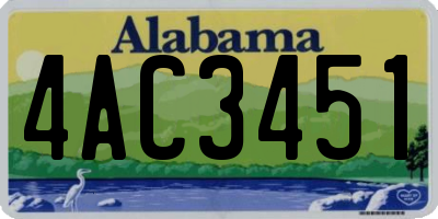 AL license plate 4AC3451