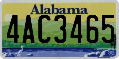 AL license plate 4AC3465