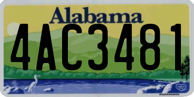 AL license plate 4AC3481