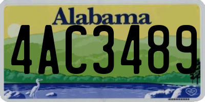 AL license plate 4AC3489