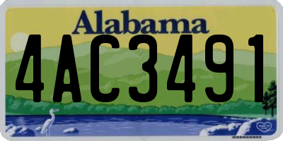 AL license plate 4AC3491