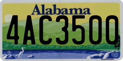 AL license plate 4AC3500