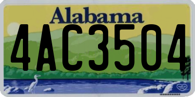 AL license plate 4AC3504