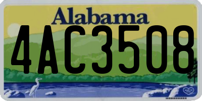AL license plate 4AC3508