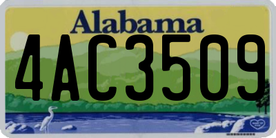 AL license plate 4AC3509