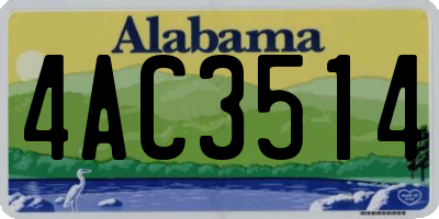 AL license plate 4AC3514