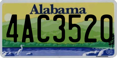 AL license plate 4AC3520