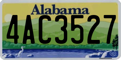 AL license plate 4AC3527