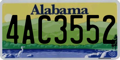 AL license plate 4AC3552