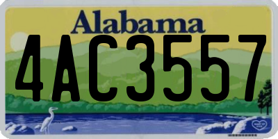 AL license plate 4AC3557