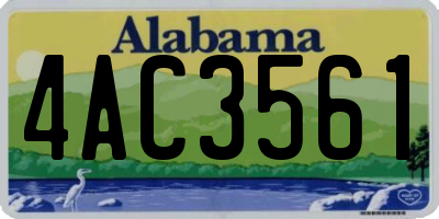 AL license plate 4AC3561