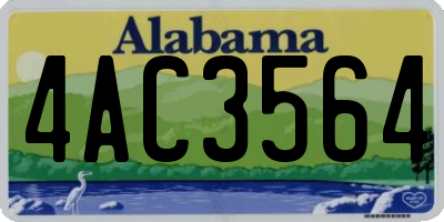 AL license plate 4AC3564
