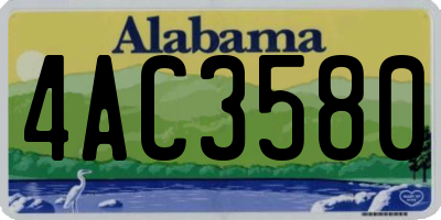 AL license plate 4AC3580